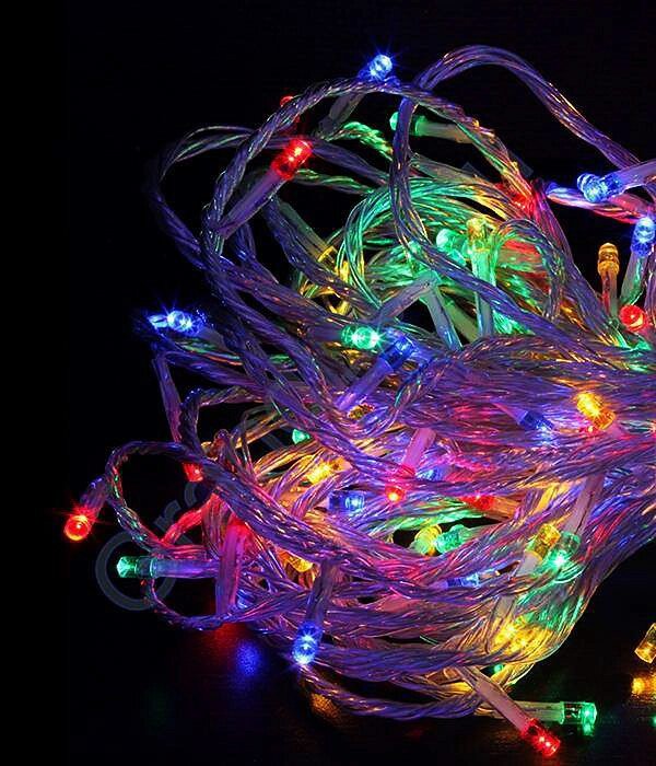 Гірлянда новорічна Xmas LED 100 світлодіодна гірлянда різнобарвна від компанії Інтернет магазин "Megamaks" - фото 1