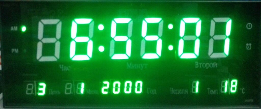 Годинники для дому Світлодіодні 2316-5 green електронний годинник від компанії Інтернет магазин "Megamaks" - фото 1