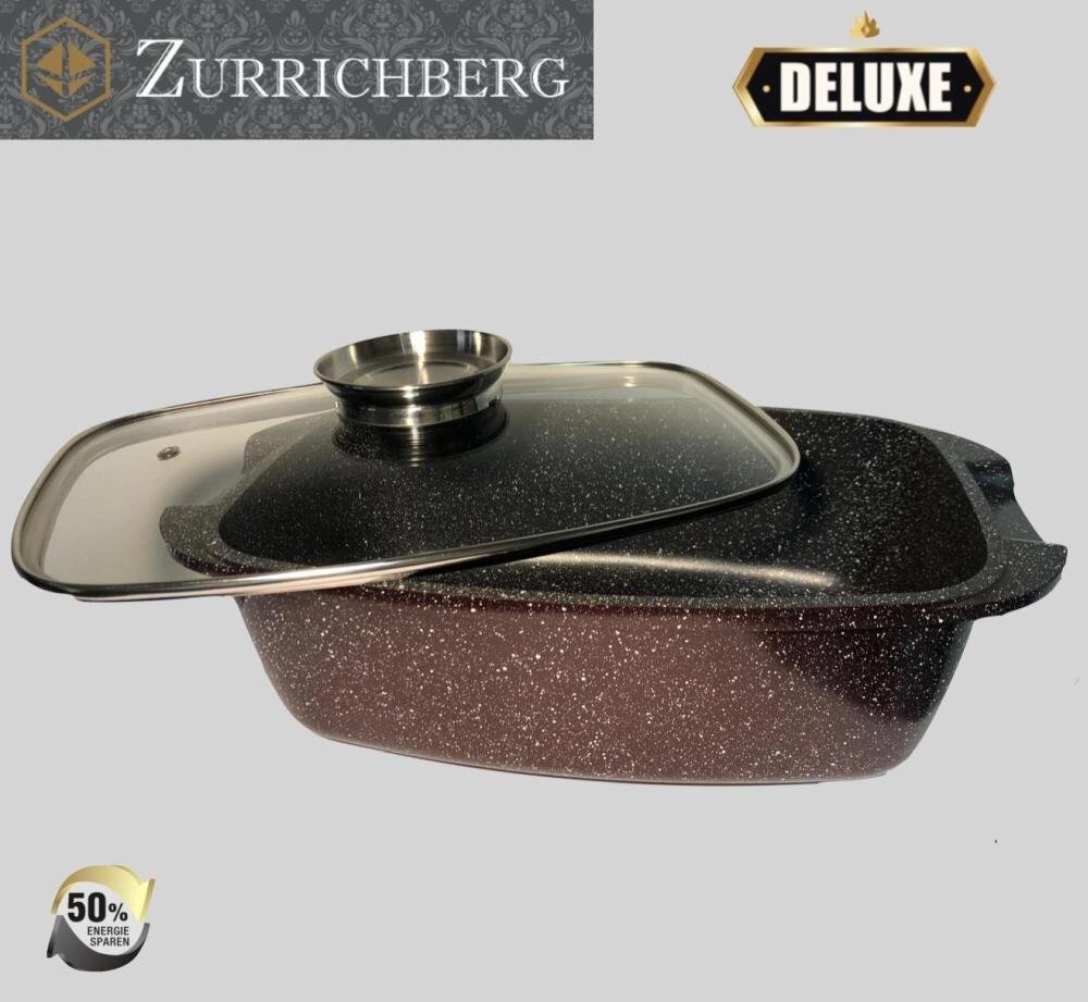 Гусятница з кришкою Zurrichberg DELUXE ZBP 7102 з мармуровим покриттям від компанії Інтернет магазин "Megamaks" - фото 1