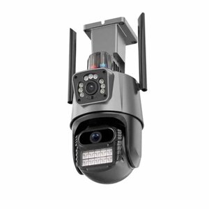 Камера відеоспостереження PTZ вулична IP WiFi Outdoor Camera P11 (2 незалежні об'єктиви 3mp+3mp) App: ICSEE