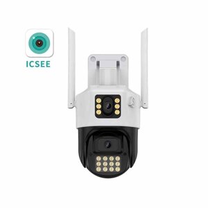 Камера відеоспостереження PTZ вулична WiFi A23 (2 незалежні об'єктиви 3mp+3mp) App: ICSEE