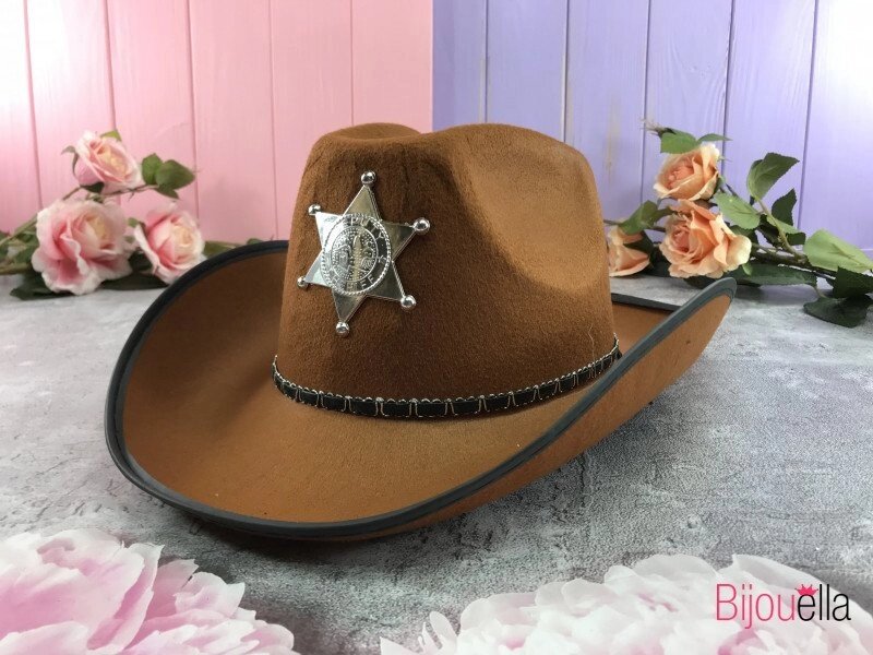 Карнавальна капелюх дикого Заходу - капелюх Шерифа світло-коричневого кольору, велика від компанії Інтернет магазин "Megamaks" - фото 1