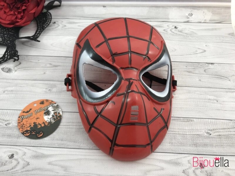 Карнавальна маска Людина-Павук червона для образу супергероя на різні заходи від компанії Інтернет магазин "Megamaks" - фото 1