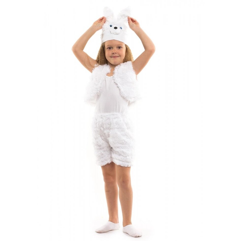 Карнавальний костюм для дівчинки білий Зайка від компанії Інтернет магазин "Megamaks" - фото 1