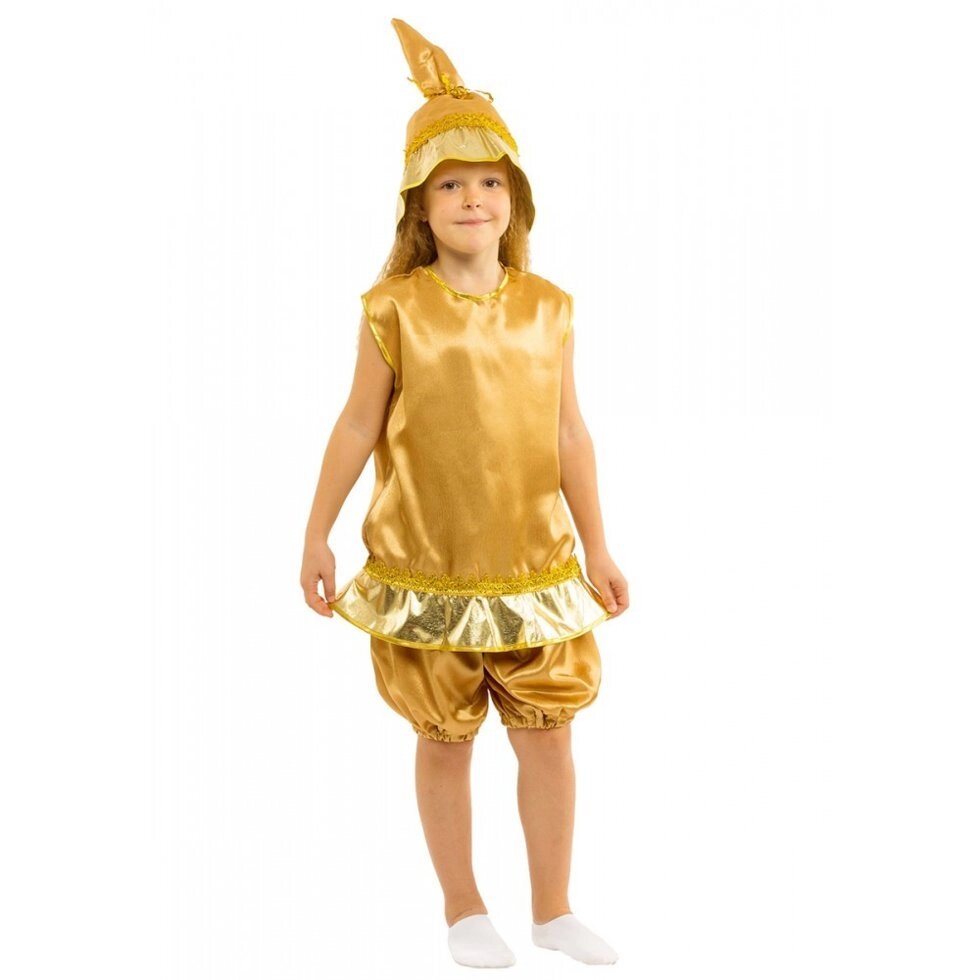 Карнавальний костюм дзвіночком Дзвіночка золотий для дівчинки від компанії Інтернет магазин "Megamaks" - фото 1