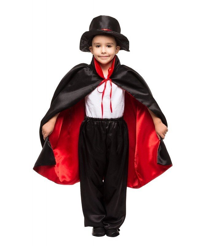 Карнавальний костюм Фокусника, Вампіра або Дракули дитячий з шапкою і плащем від компанії Інтернет магазин "Megamaks" - фото 1