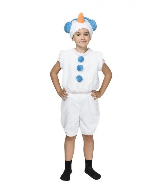 Карнавальний костюм Сніговика дитячий від 4 до 7 років на новорічні ранки, синій від компанії Інтернет магазин "Megamaks" - фото 1