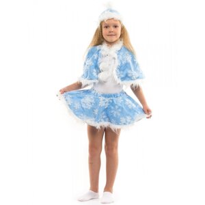 Карнавальний костюм Сніжинки синя з білим від 3 до 7 років