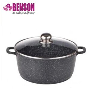 Каструля мармур Benson BN-308 об'єм 5.3 л скляна кришка