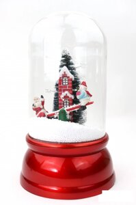 Новорічна колба зі снігом Гойдалки декор до Нового Року "SNOWMAN PLAYS"
