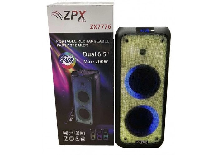 Колонка бумбокс акустична ZX-7776 Bluetooth, акумуляторна. 2 динаміка по 6.5 дюйма. від компанії Інтернет магазин "Megamaks" - фото 1