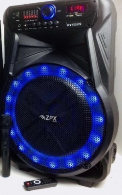 Колонка портативна з радіомікрофони ZPX ZX-7775 (USB / Bluetooth / FM / LED / TWS) 150W від компанії Інтернет магазин "Megamaks" - фото 1