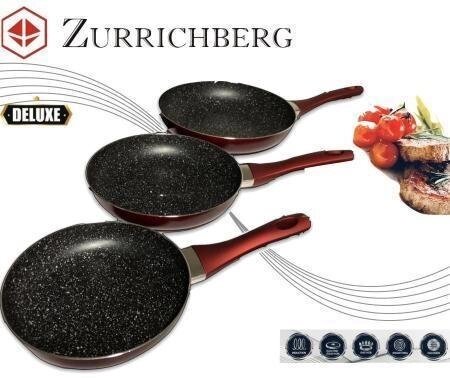 Комплект сковорідок різні розміри Zurrichberg ZB 2018 мармурове покриття 20/24/28 см від компанії Інтернет магазин "Megamaks" - фото 1