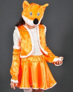 Костюм для дівчинки милої лисички (шапочка, жилетка, спідниця) карнавальний костюм дитячий