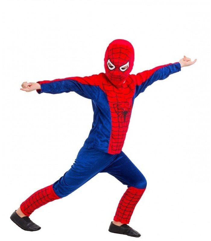 Костюм людини павука супергерой спайдермен карнавальний новорічний світлий для хлопчика тканину велюр від компанії Інтернет магазин "Megamaks" - фото 1