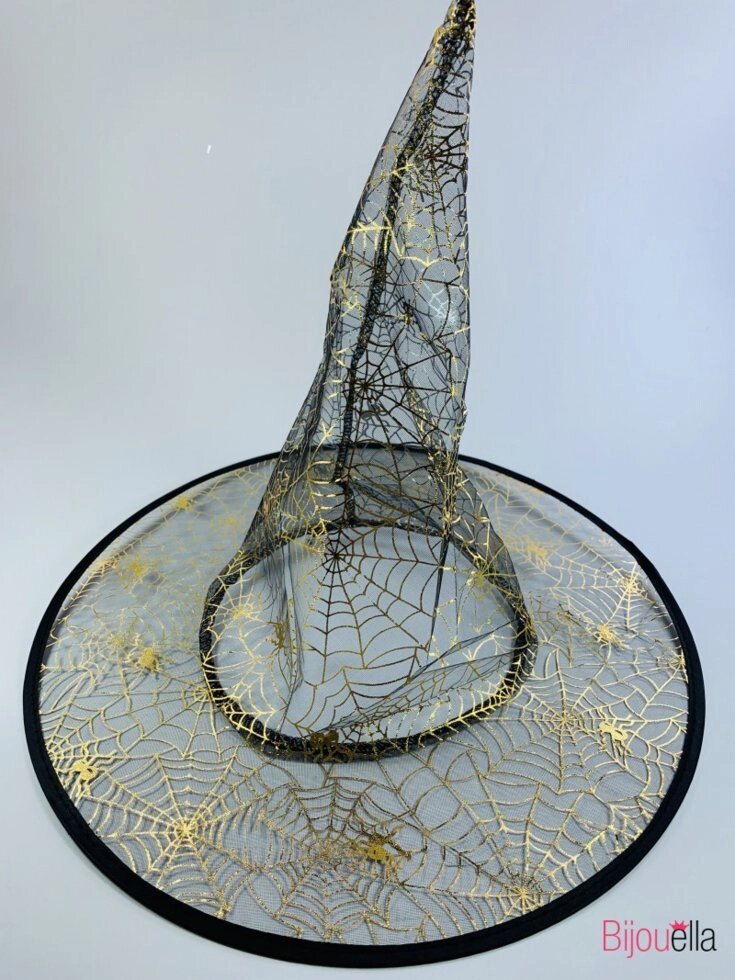 Ковпак відьми прозорий золота павутинка капелюх для дівчинки на ранок хеллоуин маскарад від компанії Інтернет магазин "Megamaks" - фото 1