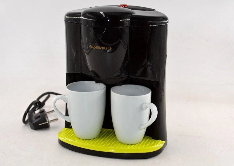 Крапельна кавоварка Crownberg CB-1560 600 Вт електрична на 2 чашки в комплекті від компанії Інтернет магазин "Megamaks" - фото 1