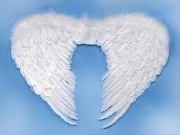 Крила білі пір'яні на маскарад ангела розмір 80 * 55 для карнавалу на Хеллоуїн, Новий рік