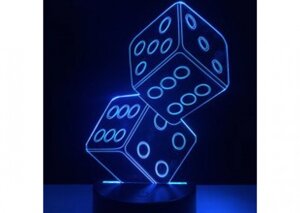 Лампа-ночник Кости 1090 светодиодная 3D ночник настольный