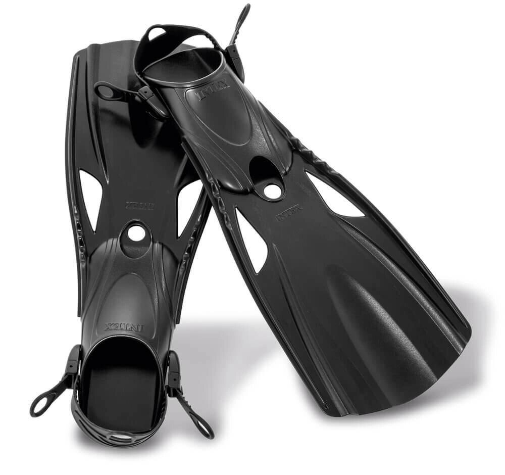 Ласти для плавання Intex 55635 розмір 41-45 26-29 см міцні якісні чорні від компанії Інтернет магазин "Megamaks" - фото 1