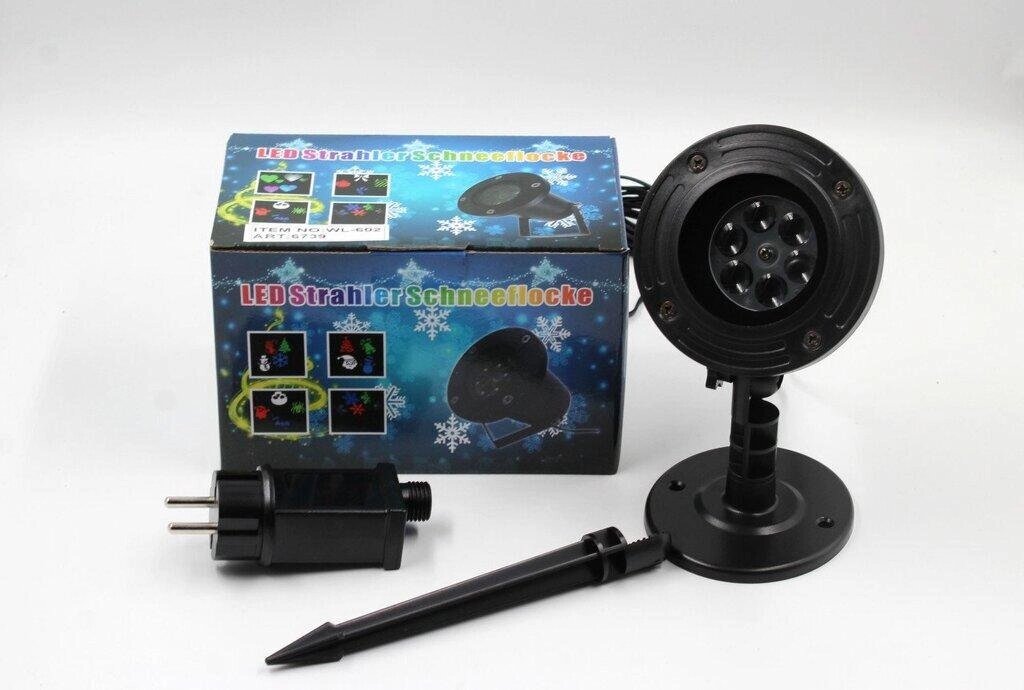 Лазерний проектор новорічний вуличний Сніжинки RGBW LED WL-602 від компанії Інтернет магазин "Megamaks" - фото 1