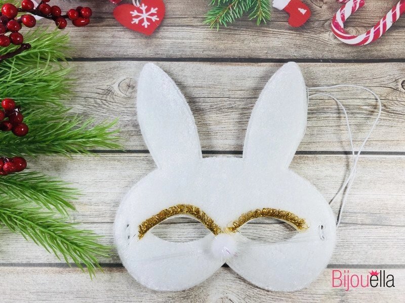 М'яка маска білий Зайка на гумці, на новорічний костюмоване свято від компанії Інтернет магазин "Megamaks" - фото 1