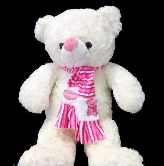 М'який Ведмедик 58 см у милому рожевому шарфі плюшева іграшка ведмідь від компанії Інтернет магазин "Megamaks" - фото 1