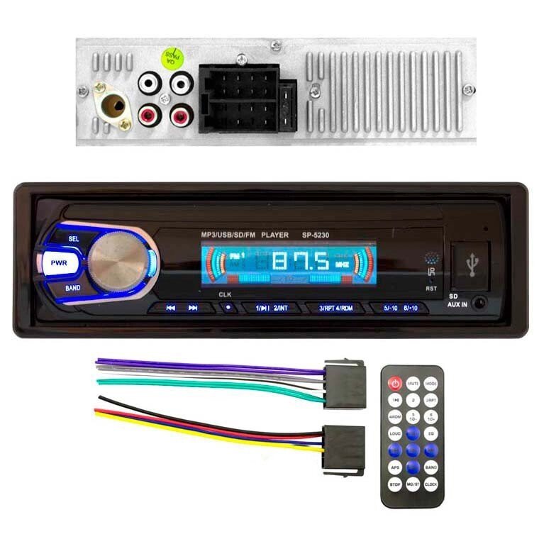 Магнітола Car Audio SP-5230 MP3, FM, USB, Micro SD, AUX автомагнітола 1DIN євророз'єм ISO з диском від компанії Інтернет магазин "Megamaks" - фото 1