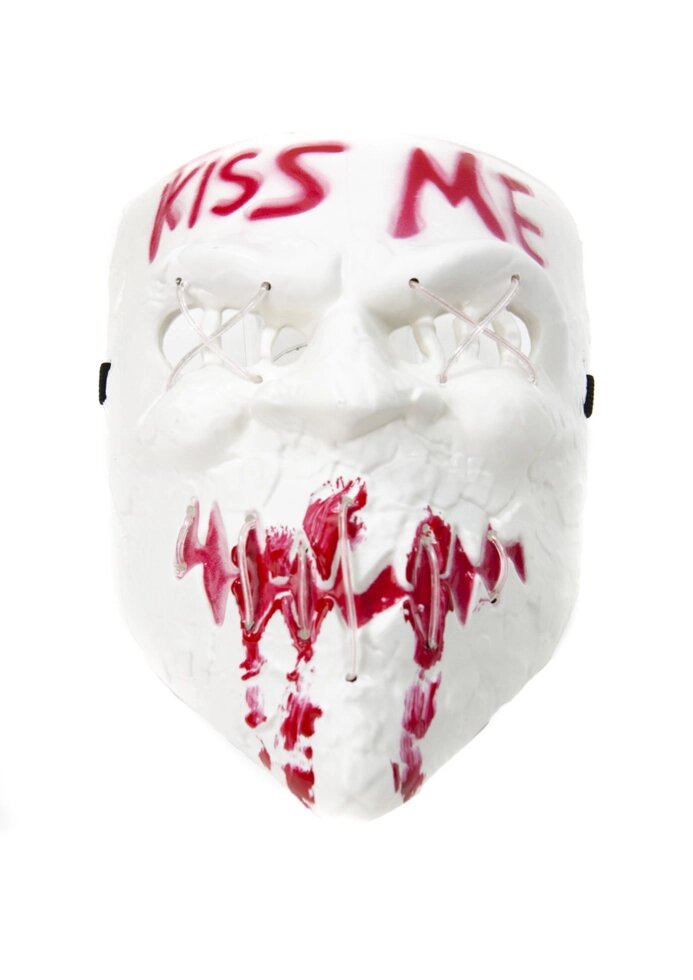 Маска карнавальна Kiss Me поцілунок на Хелловін вечірку з підсвіткою білої помаранчевої червоною від компанії Інтернет магазин "Megamaks" - фото 1