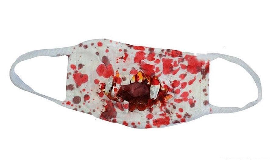 Маска зубы с кровью оригинальный аксессуар для Хеллоуина необычная повязка від компанії Інтернет магазин "Megamaks" - фото 1