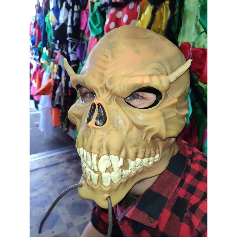 Маскарадна маска страшна Череп з рогами маска риса від компанії Інтернет магазин "Megamaks" - фото 1