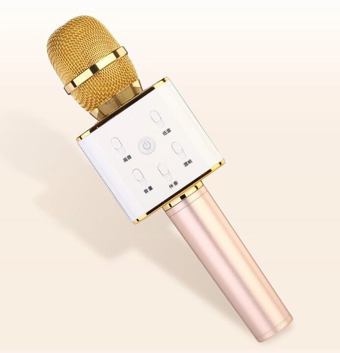Мікрофон + караоке Bluetooth Q7 Kronos gold портативний MicGeek від компанії Інтернет магазин "Megamaks" - фото 1