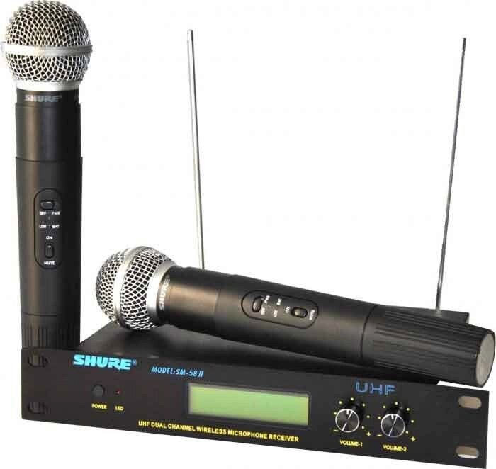 Мікрофон SHURE SM58-II радіосистема і 2 мікрофони кардіоїдних в валізі від компанії Інтернет магазин "Megamaks" - фото 1