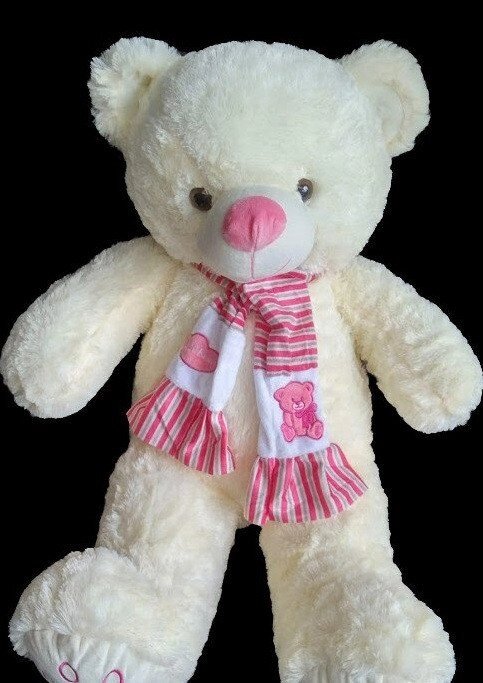 Мишка 68 см з милим рожевим шарфом іграшка на подарунок дитячі м'які іграшки від компанії Інтернет магазин "Megamaks" - фото 1