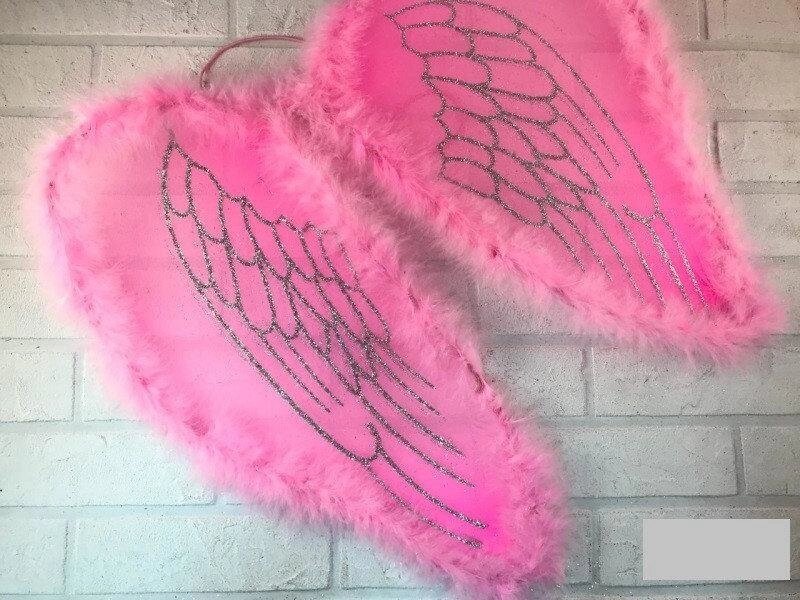 На гумці маленькі крила феечки для дівчинки на ранок 40 * 37 з пушком рожевий колір від компанії Інтернет магазин "Megamaks" - фото 1