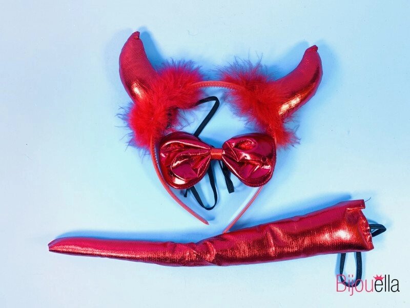 Набір для дівчинки маскарадний комплект чортика ріжки метелик хвостик від компанії Інтернет магазин "Megamaks" - фото 1