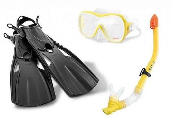 Набір для плавання Intex 55658 від 8 років маска трубка і ласти комплект для дайвінгу від компанії Інтернет магазин "Megamaks" - фото 1