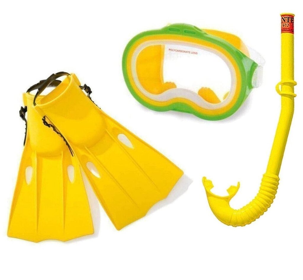 Набір для плавання Intex 55955 24-26 см дитячий комплект для дайвінгу жовтий від компанії Інтернет магазин "Megamaks" - фото 1