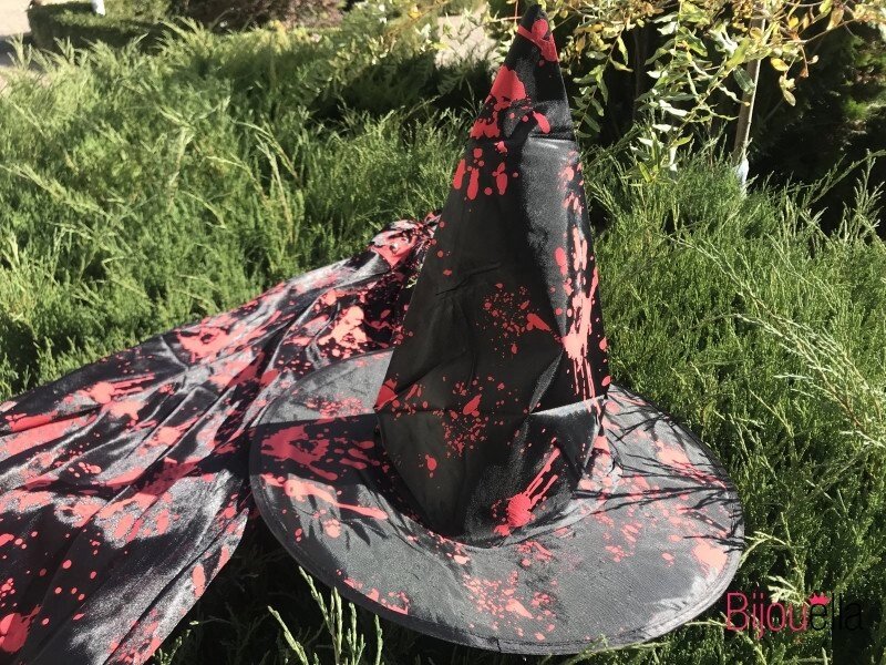 Набір капелюх з чорним плащем з червоними відбитками рук для Хеллоуїна виступи від компанії Інтернет магазин "Megamaks" - фото 1