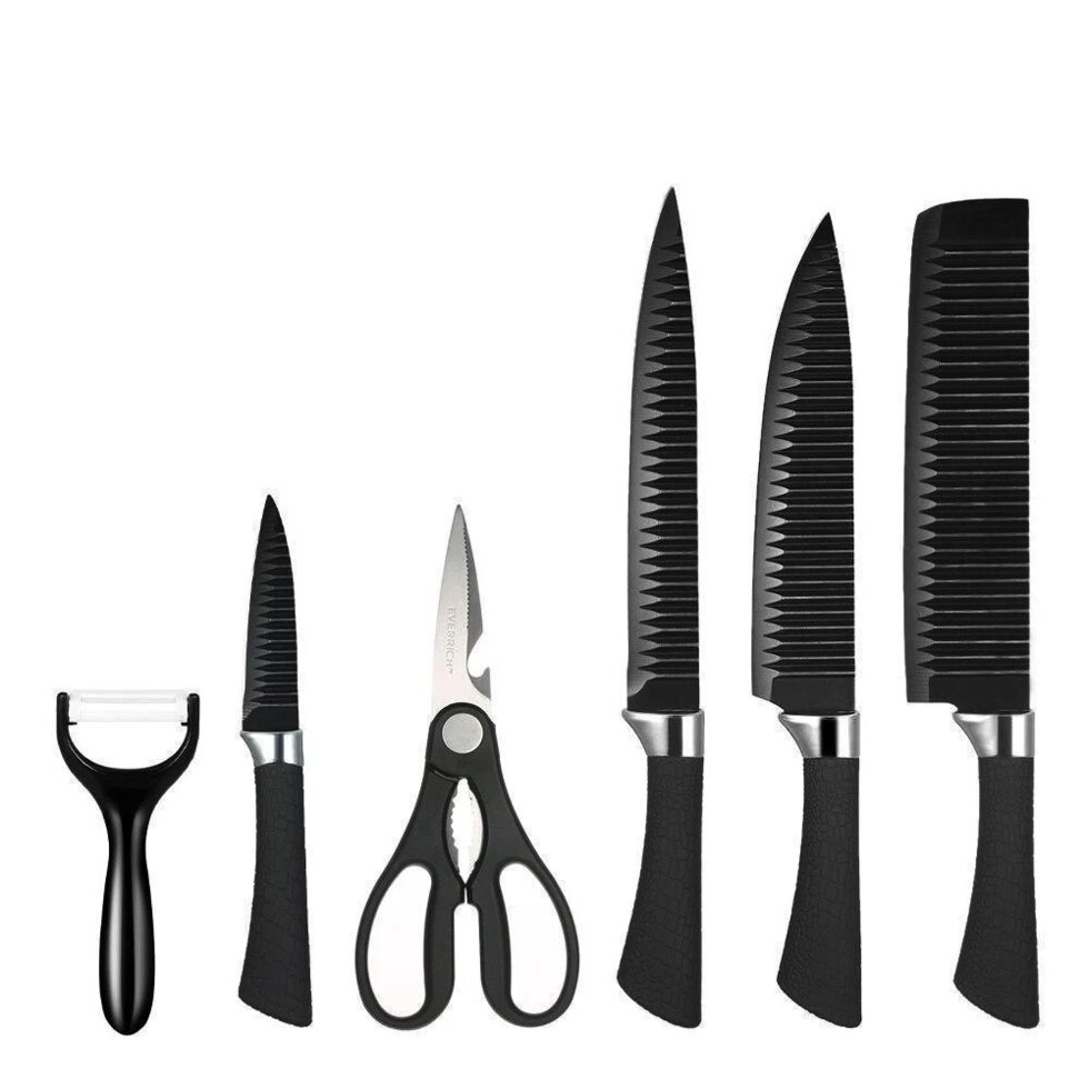 Набір ножів Bass для дому та професійної кухні чорний від компанії Інтернет магазин "Megamaks" - фото 1