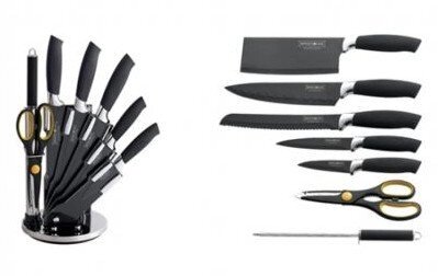 Набір ножів на підставці Royalty Line RL-BLK8W 8 в 1 від компанії Інтернет магазин "Megamaks" - фото 1