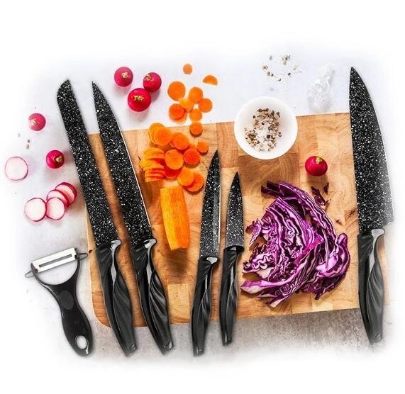 Набір ножів Сила Граніту 6 шт в наборі 5 ножів і овочерізка від компанії Інтернет магазин "Megamaks" - фото 1