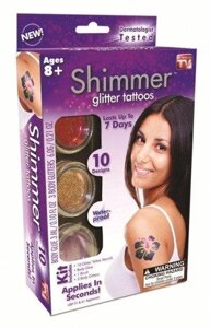 Набір для тимчасового глиттер-тату блискучі татуювання Shimmer Glitter Tattoos боді-арт татту