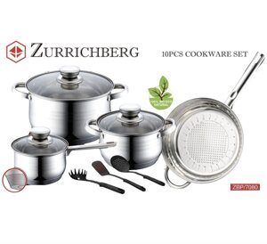 Набор посуды Zurrichberg ZBP- 7080 нержавеющая сталь 10 предметов