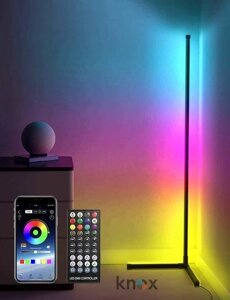 Підлоговий кутовий світильник торшер на пульті керування RGB кутова світлодіодна лампа з мінливим кольорами