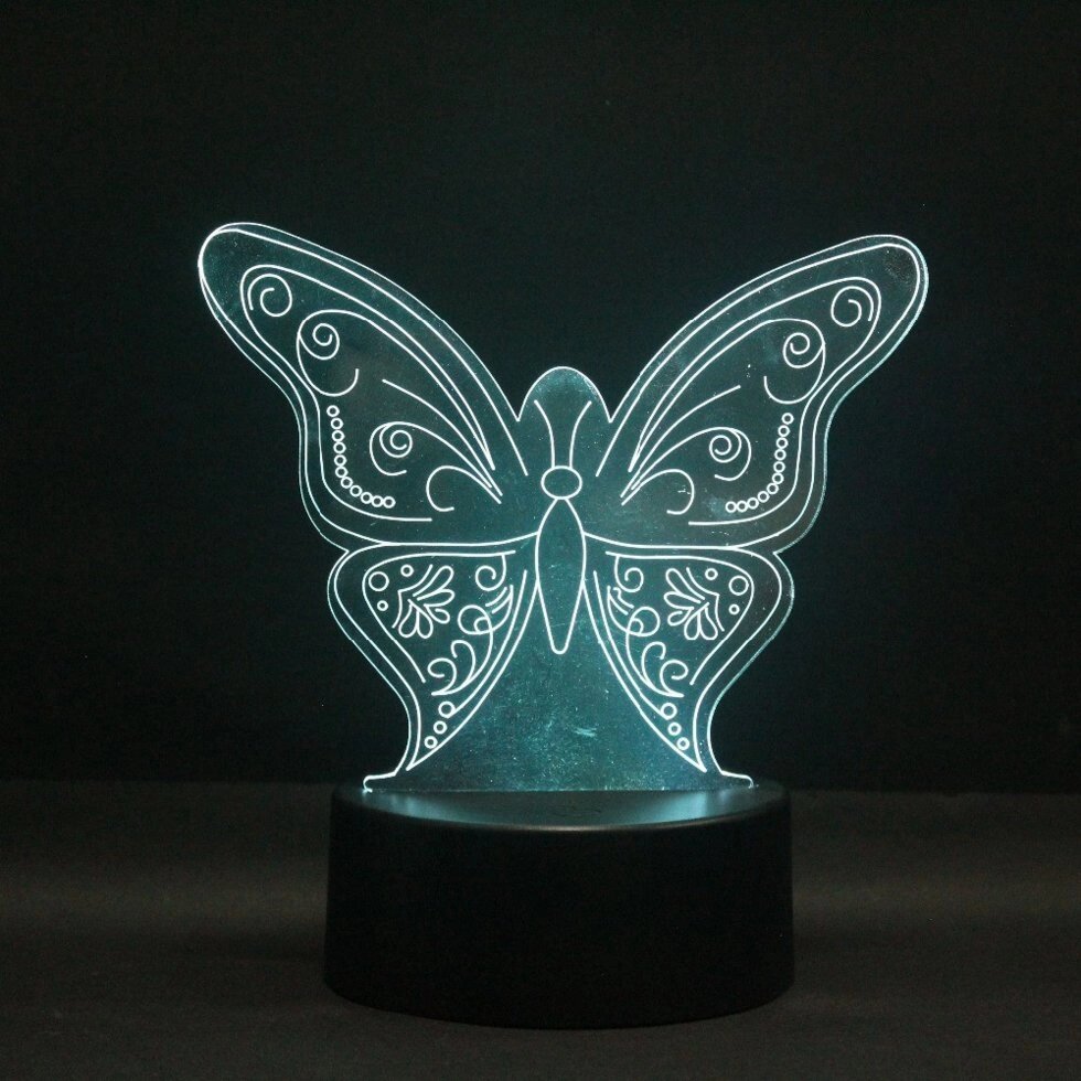 Настільний світильник 3D Метелик від компанії Інтернет магазин "Megamaks" - фото 1