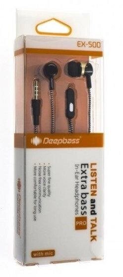 Навушники гарнітура DEEPBASS EX-500 вакуумні стереонавушники від компанії Інтернет магазин "Megamaks" - фото 1