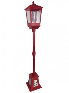 Новорічний декоративний ліхтар зі снігопадом 170 см червоний