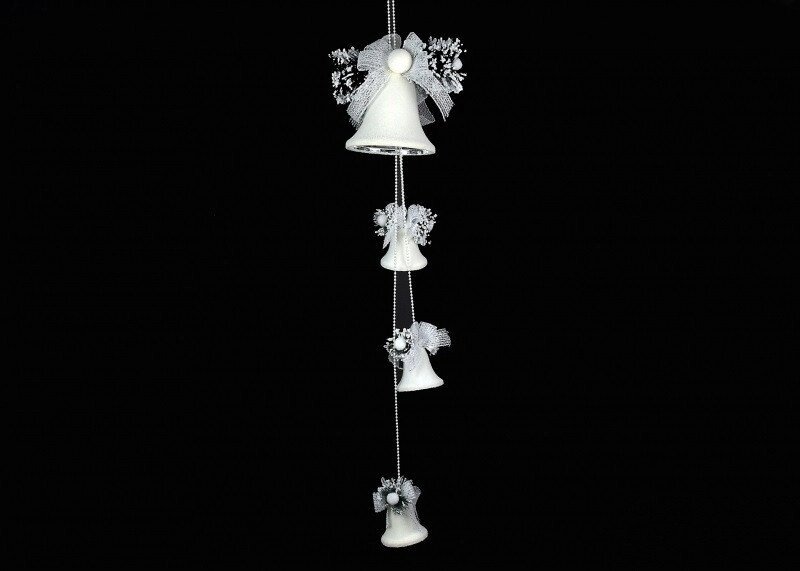Новорічний декор дзвіночки білі підвісні від компанії Інтернет магазин "Megamaks" - фото 1