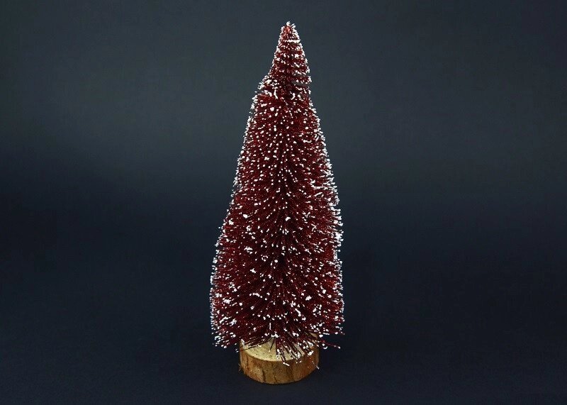 Новорічний декор новорічна ялинка в снігу червона від компанії Інтернет магазин "Megamaks" - фото 1